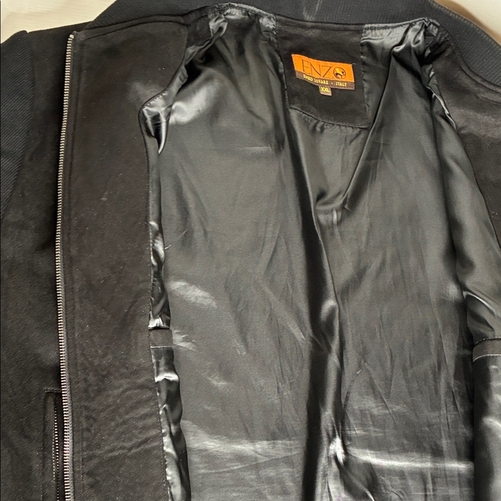 Black Suede Bomber Jacket - Men - Picture 6 of 10